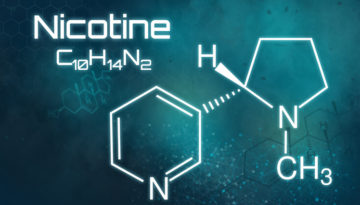 Chemical formula of Nicotine on a futuristic background